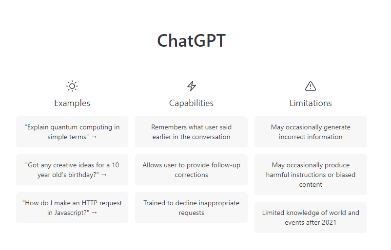 My first stab at ChatGPT